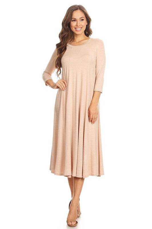 Solid jersey knit a-line dress - Shop Style & More | Fresh Looks, Everyday Deals & Free Shipping