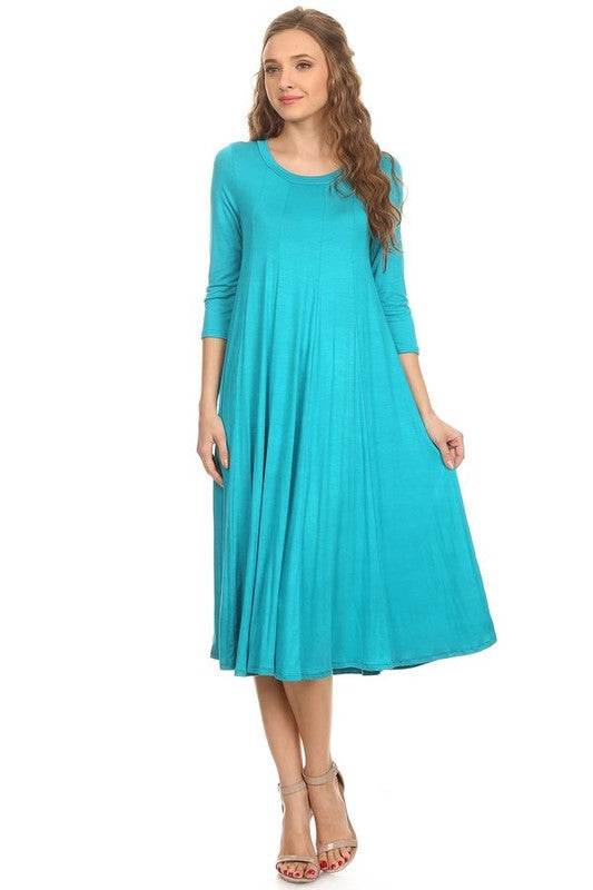 Solid jersey knit a-line dress - Shop Style & More | Fresh Looks, Everyday Deals & Free Shipping