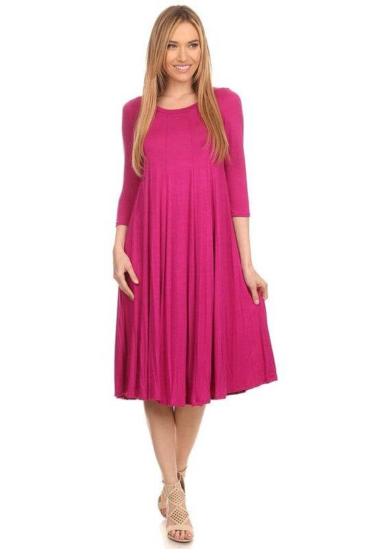 Solid jersey knit a-line dress - Shop Style & More | Fresh Looks, Everyday Deals & Free Shipping