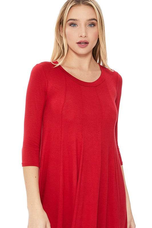 Solid jersey knit a-line dress - Shop Style & More | Fresh Looks, Everyday Deals & Free Shipping