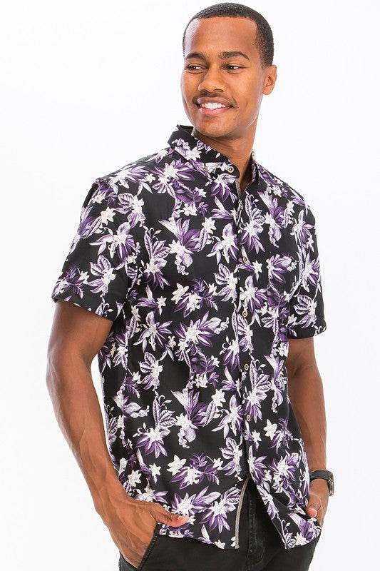 Weiv Mens Print Hawaiian Button Down Shirt WS7015 - Shop Style & More | Fresh Looks, Everyday Deals & Free Shipping