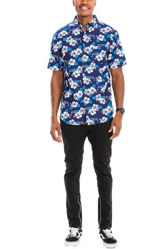 WS7007N Weiv Mens Print Hawaiian Button Down Shirt - Shop Style & More | Fresh Looks, Everyday Deals & Free Shipping