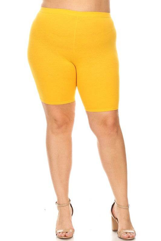 Plus size Solid high waist biker shorts - Shop Style & More | Fresh Looks, Everyday Deals & Free Shipping