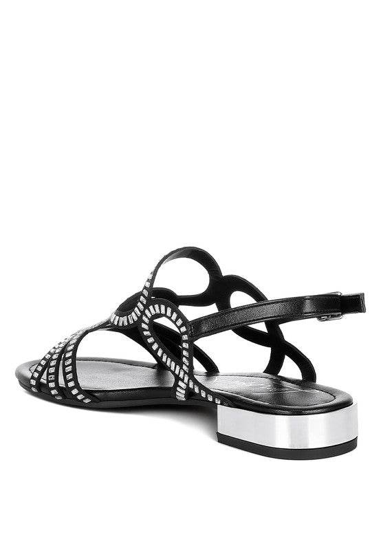 Jisters Cut Out Detail Rhinestone Flat Sandals - Shop Style & More | Fresh Looks, Everyday Deals & Free Shipping