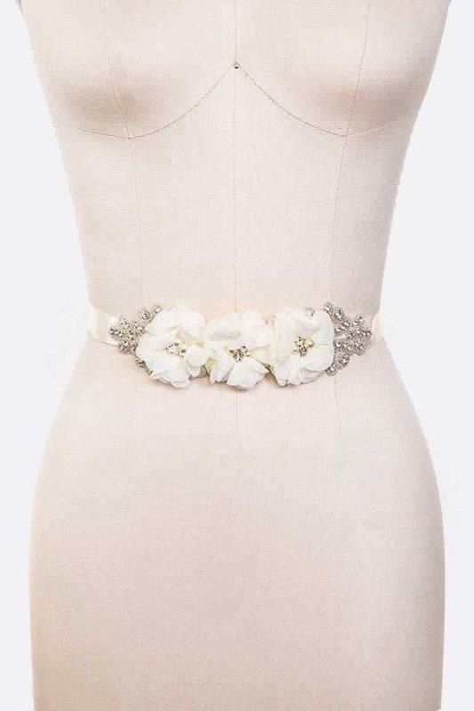 Chiffon Flower Embellished Sash Belt - Shop Style & More | Fresh Looks, Everyday Deals & Free Shipping