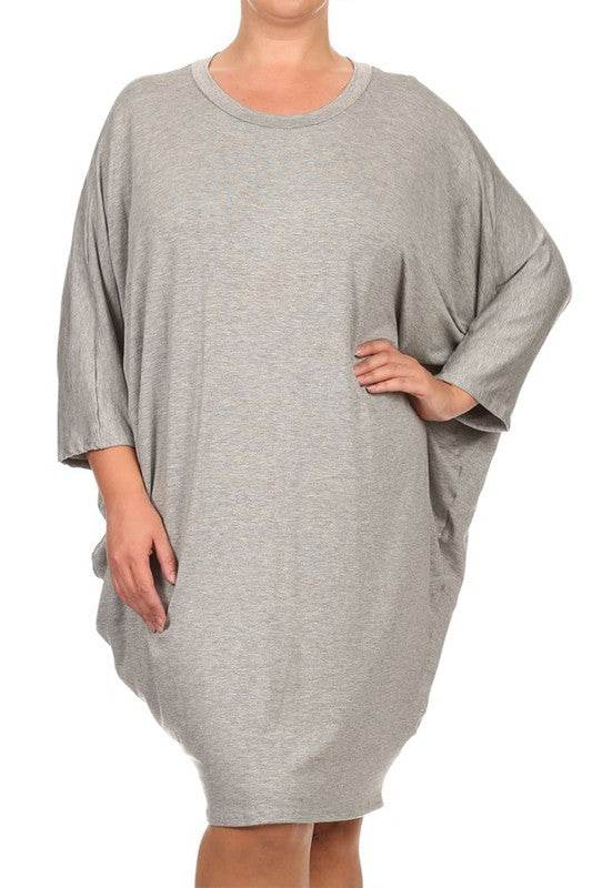 Solid 3/4 sleeve short midi dress - Shop Style & More | Fresh Looks, Everyday Deals & Free Shipping