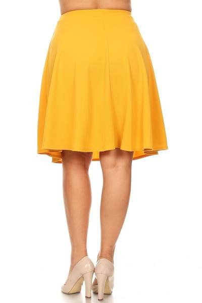 Solid high waisted A-line knee length skirt - Shop Style & More | Fresh Looks, Everyday Deals & Free Shipping