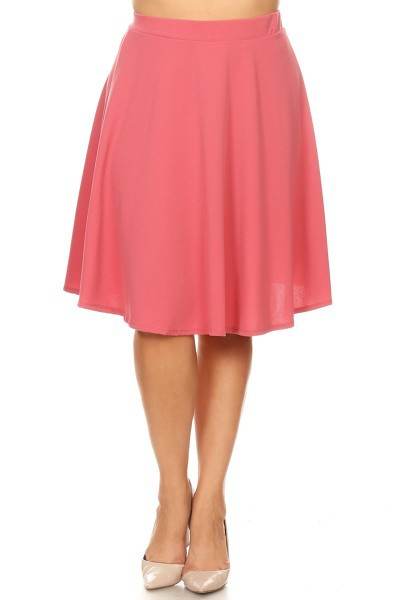 Solid high waisted A-line knee length skirt - Shop Style & More | Fresh Looks, Everyday Deals & Free Shipping