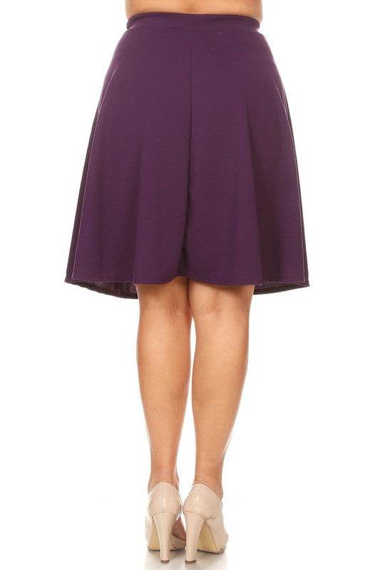 Solid high waisted A-line knee length skirt - Shop Style & More | Fresh Looks, Everyday Deals & Free Shipping