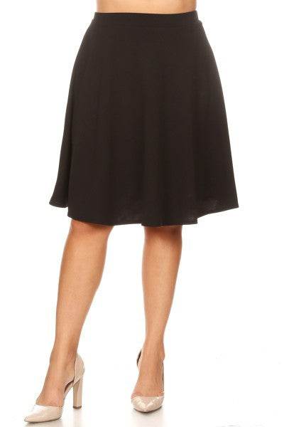 Solid high waisted A-line knee length skirt - Shop Style & More | Fresh Looks, Everyday Deals & Free Shipping