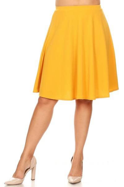 Solid high waisted A-line knee length skirt - Shop Style & More | Fresh Looks, Everyday Deals & Free Shipping