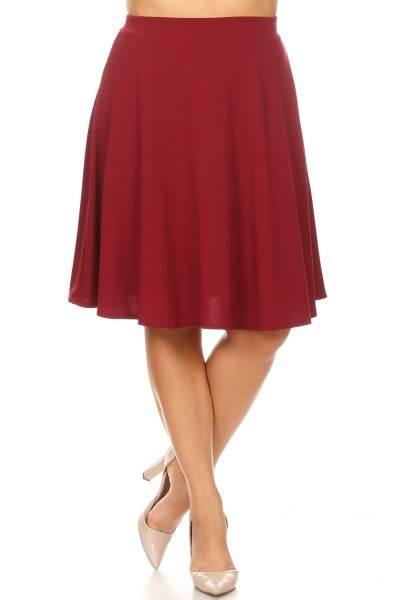 Solid high waisted A-line knee length skirt - Shop Style & More | Fresh Looks, Everyday Deals & Free Shipping