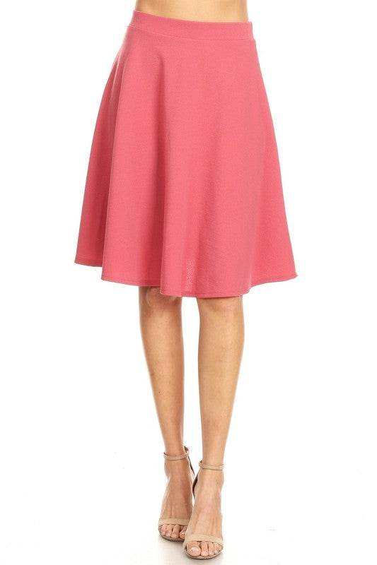 Solid high waisted A-line knee length skirt - Shop Style & More | Fresh Looks, Everyday Deals & Free Shipping