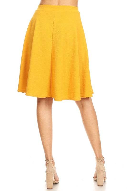 Solid high waisted A-line knee length skirt - Shop Style & More | Fresh Looks, Everyday Deals & Free Shipping