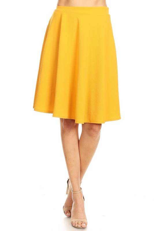 Solid high waisted A-line knee length skirt - Shop Style & More | Fresh Looks, Everyday Deals & Free Shipping