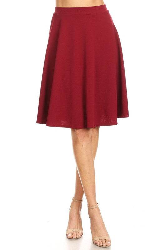 Solid high waisted A-line knee length skirt - Shop Style & More | Fresh Looks, Everyday Deals & Free Shipping