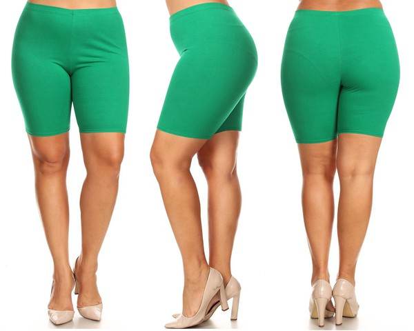 Plus size Solid high waist biker shorts - Shop Style & More | Fresh Looks, Everyday Deals & Free Shipping
