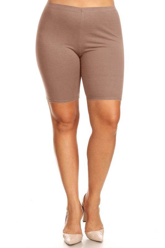 Plus size Solid high waist biker shorts - Shop Style & More | Fresh Looks, Everyday Deals & Free Shipping