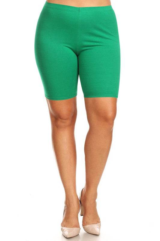 Plus size Solid high waist biker shorts - Shop Style & More | Fresh Looks, Everyday Deals & Free Shipping