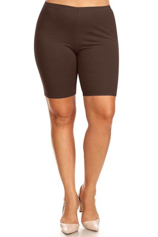 Plus size Solid high waist biker shorts - Shop Style & More | Fresh Looks, Everyday Deals & Free Shipping