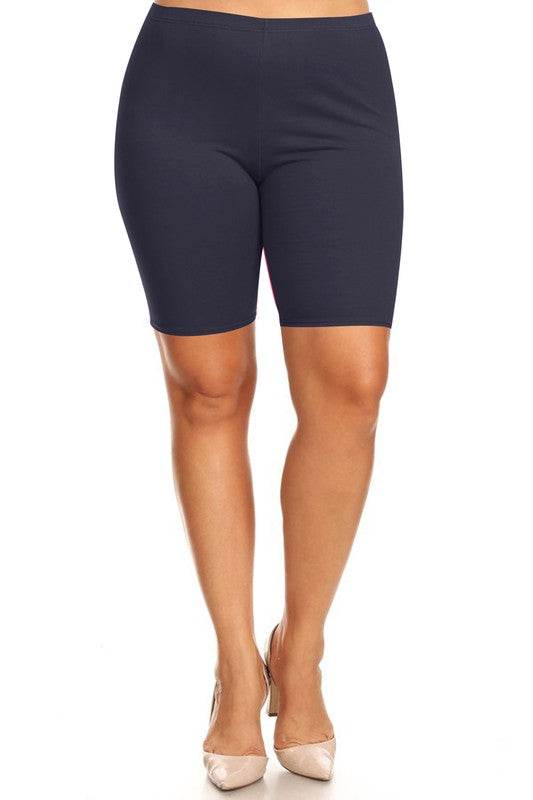 Plus size Solid high waist biker shorts - Shop Style & More | Fresh Looks, Everyday Deals & Free Shipping