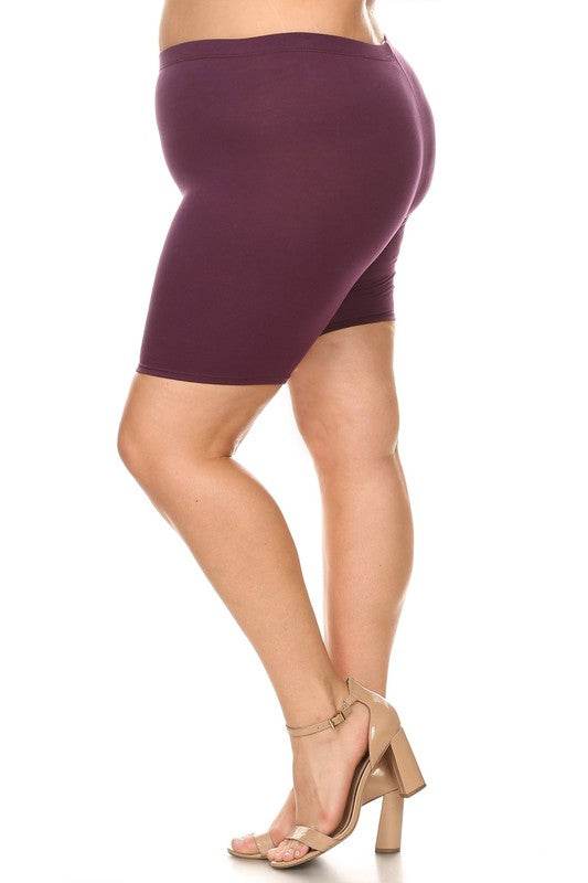 Plus size Solid high waist biker shorts - Shop Style & More | Fresh Looks, Everyday Deals & Free Shipping