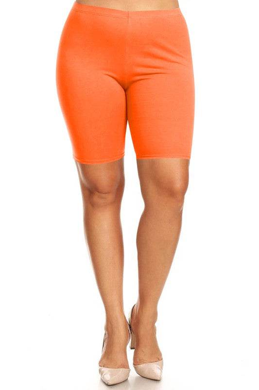 Plus size Solid high waist biker shorts - Shop Style & More | Fresh Looks, Everyday Deals & Free Shipping