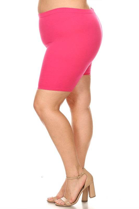 Plus size Solid high waist biker shorts - Shop Style & More | Fresh Looks, Everyday Deals & Free Shipping