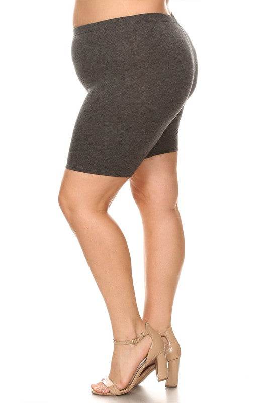 Plus size Solid high waist biker shorts - Shop Style & More | Fresh Looks, Everyday Deals & Free Shipping