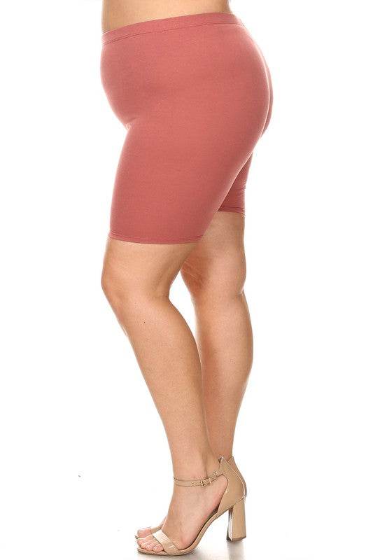 Plus size Solid high waist biker shorts - Shop Style & More | Fresh Looks, Everyday Deals & Free Shipping