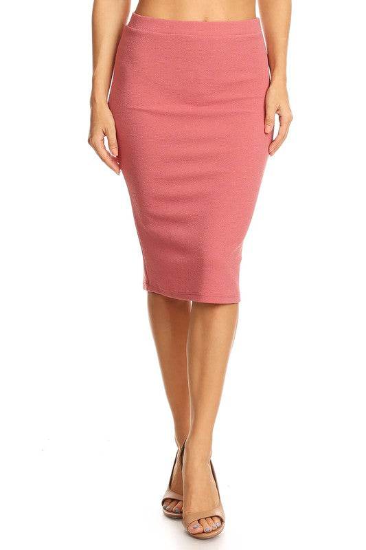 Solid knee length high waisted pencil skirt - Shop Style & More | Fresh Looks, Everyday Deals & Free Shipping