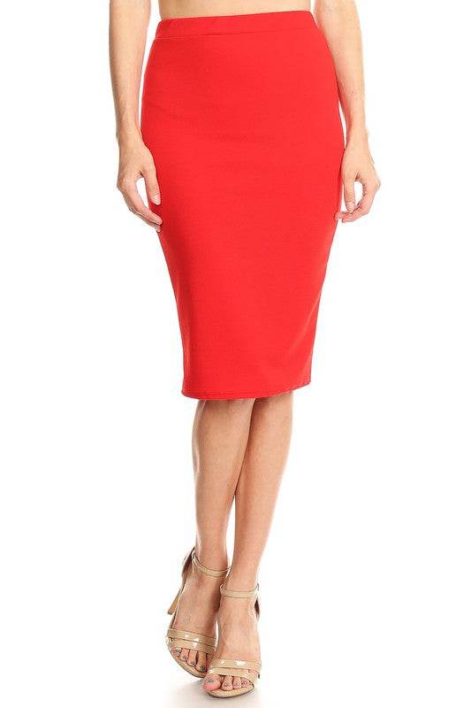 Solid knee length high waisted pencil skirt - Shop Style & More | Fresh Looks, Everyday Deals & Free Shipping