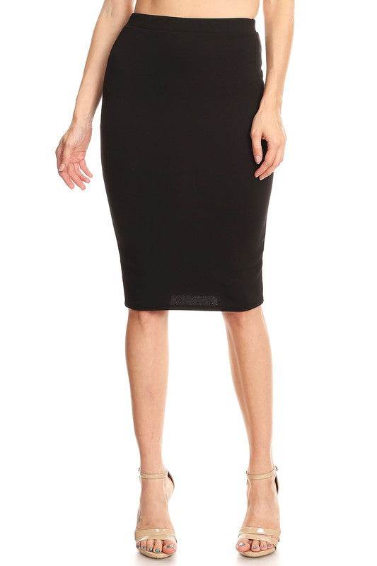 Solid knee length high waisted pencil skirt - Shop Style & More | Fresh Looks, Everyday Deals & Free Shipping