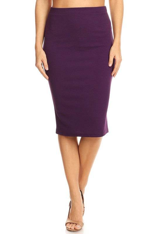 Solid knee length high waisted pencil skirt - Shop Style & More | Fresh Looks, Everyday Deals & Free Shipping
