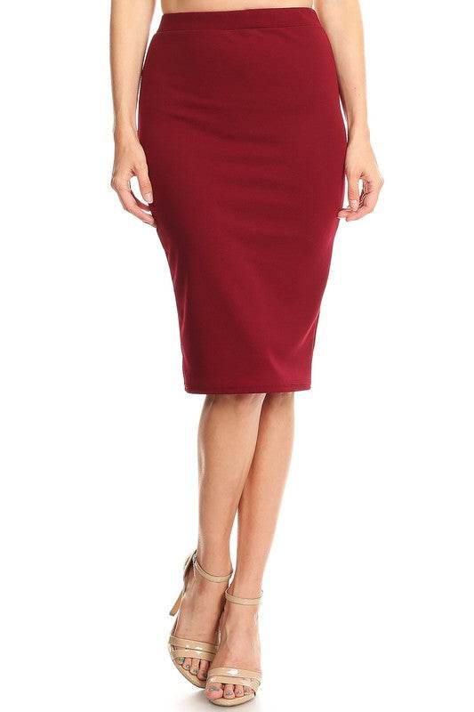 Solid knee length high waisted pencil skirt - Shop Style & More | Fresh Looks, Everyday Deals & Free Shipping