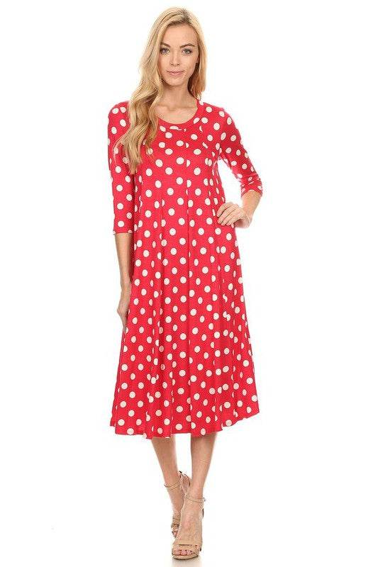 Paneled polka dot a-line midi dress - Shop Style & More | Fresh Looks, Everyday Deals & Free Shipping