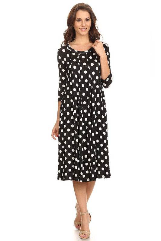 Paneled polka dot a-line midi dress - Shop Style & More | Fresh Looks, Everyday Deals & Free Shipping