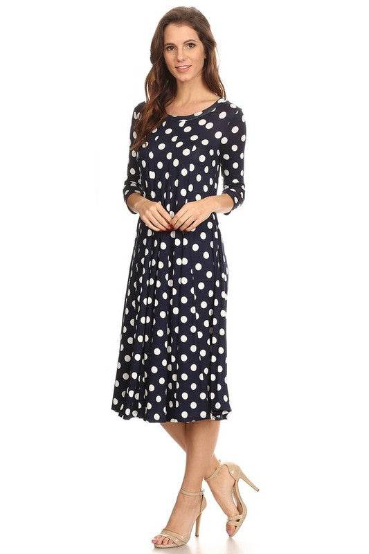 Paneled polka dot a-line midi dress - Shop Style & More | Fresh Looks, Everyday Deals & Free Shipping