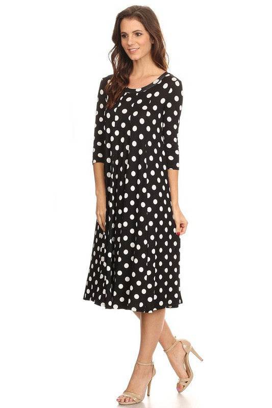 Paneled polka dot a-line midi dress - Shop Style & More | Fresh Looks, Everyday Deals & Free Shipping