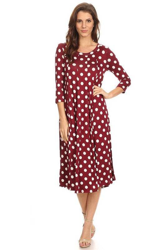 Paneled polka dot a-line midi dress - Shop Style & More | Fresh Looks, Everyday Deals & Free Shipping