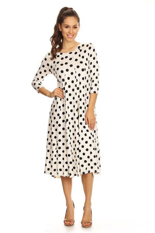 Paneled polka dot a-line midi dress - Shop Style & More | Fresh Looks, Everyday Deals & Free Shipping