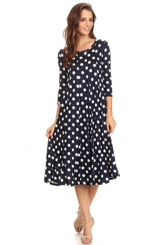 Paneled polka dot a-line midi dress - Shop Style & More | Fresh Looks, Everyday Deals & Free Shipping