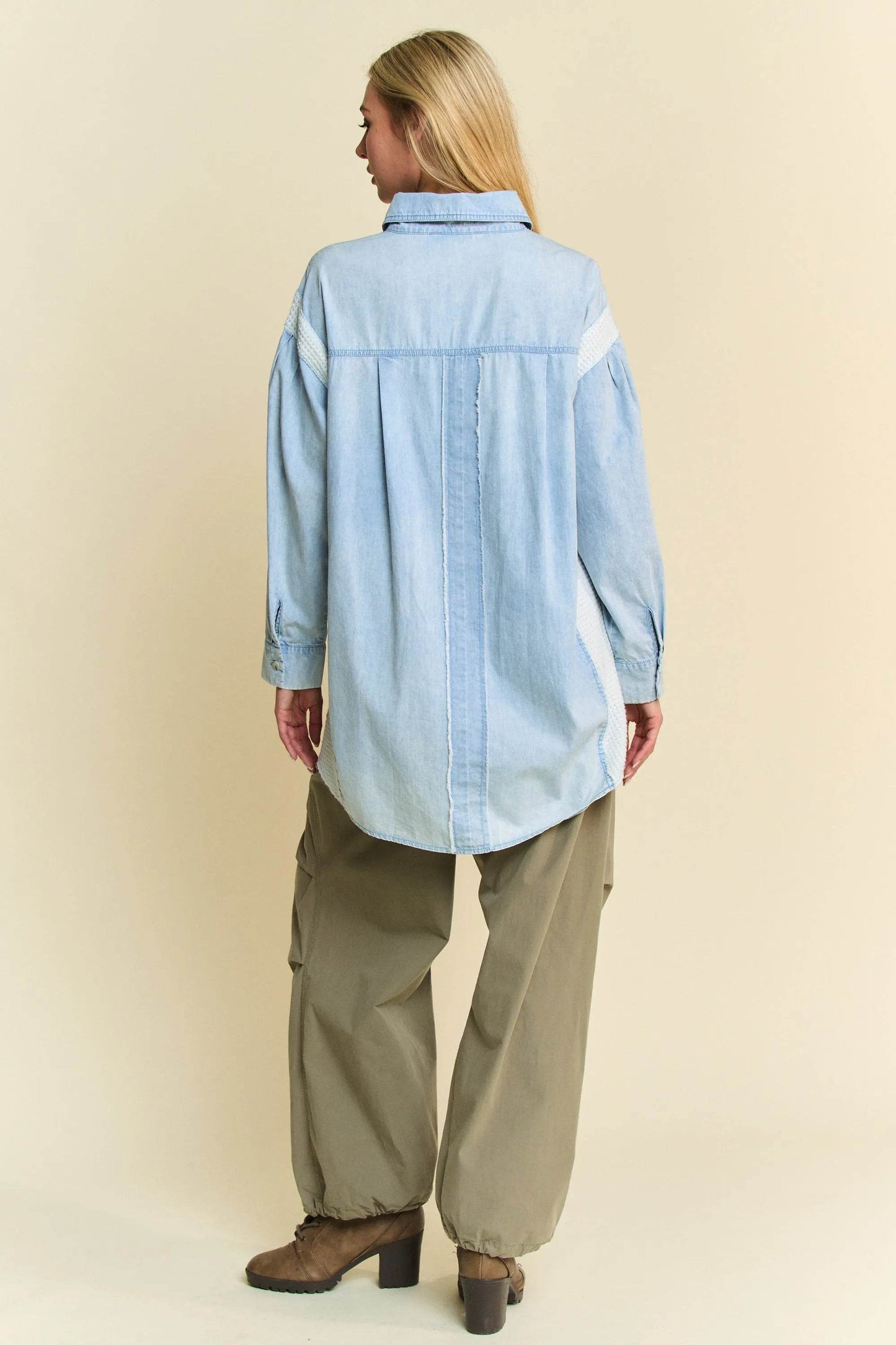 Davi & Dani Lightweight Washed Daisy Patch Waffle Knit Shirt - Shop Style & More | Fresh Looks, Everyday Deals & Free Shipping