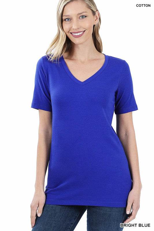 Cotton V-Neck Short Sleeve T-Shirts - Shop Style & More | Fresh Looks, Everyday Deals & Free Shipping