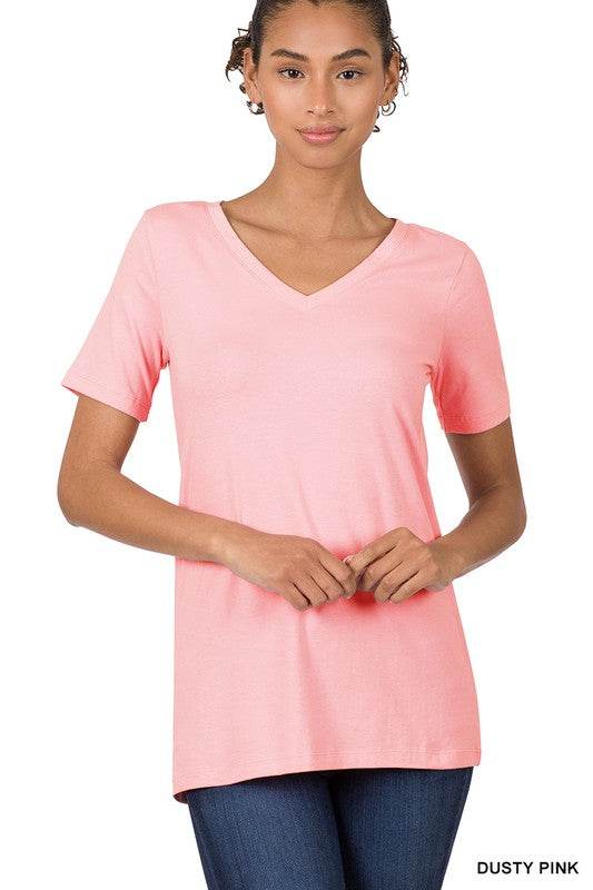 Cotton V-Neck Short Sleeve T-Shirts - Shop Style & More | Fresh Looks, Everyday Deals & Free Shipping