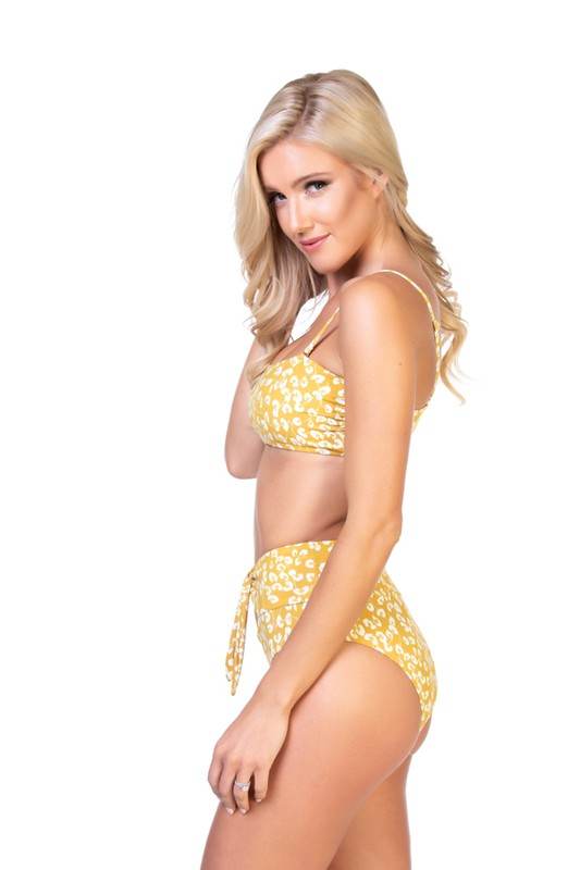 YELLOW FLORAL BANDEAU BIKINI SET - Shop Style & More | Fresh Looks, Everyday Deals & Free Shipping