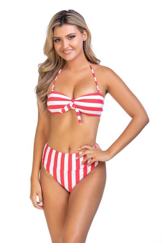Stripped bandeau bikini set - Shop Style & More | Fresh Looks, Everyday Deals & Free Shipping