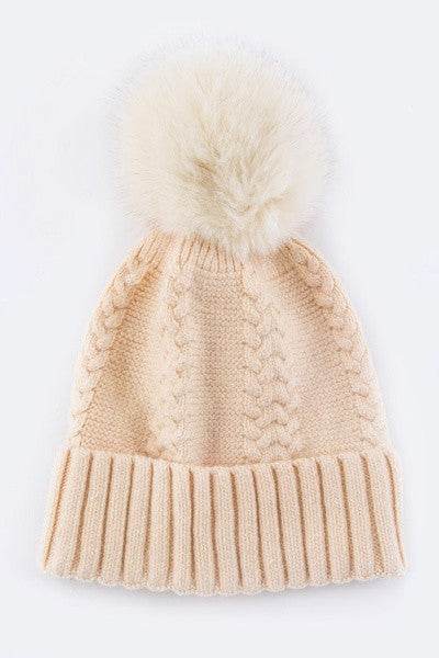 EMMEZ Raccoon Fur PomPom Cashmere Beanie - Shop Style & More | Fresh Looks, Everyday Deals & Free Shipping
