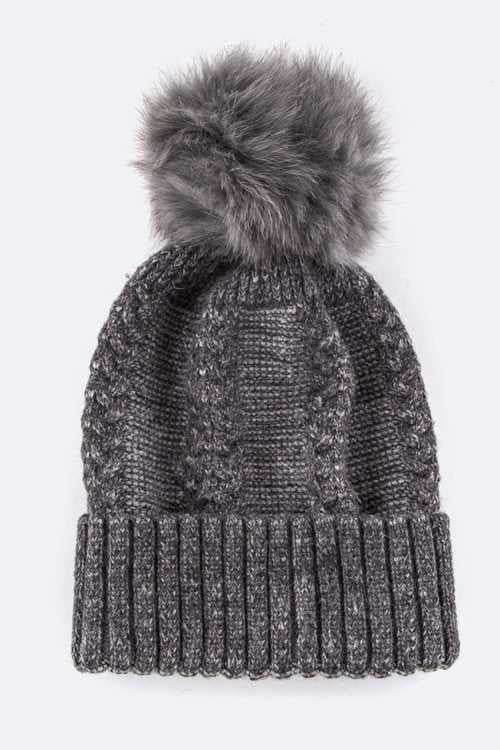 EMMEZ Raccoon Fur PomPom Cashmere Beanie - Shop Style & More | Fresh Looks, Everyday Deals & Free Shipping