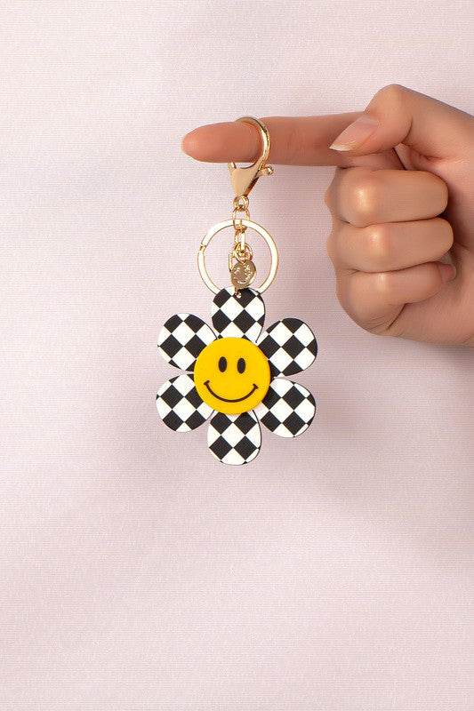 Big checker flower key chain with smiley face - Shop Style & More | Fresh Looks, Everyday Deals & Free Shipping